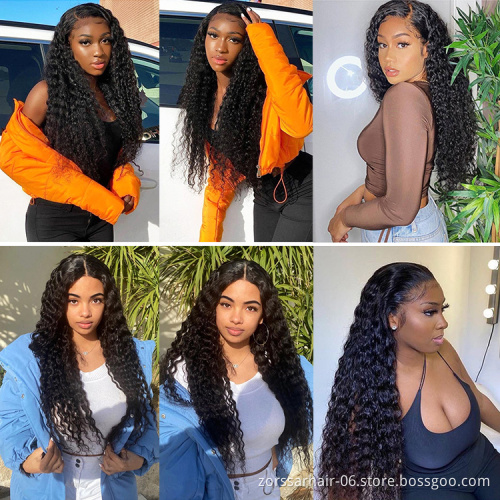 Best hd virgin wig vendor natural peruvian 13*6 lace front half wig human hair full lace deep curly frontal wigs for black women